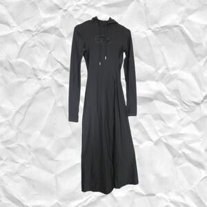 Diesel Black Long Sleeve Hooded Dress